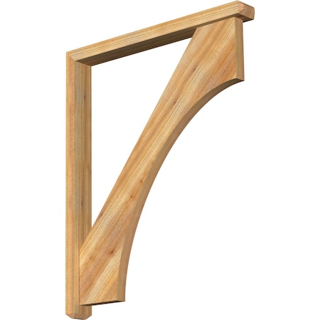 Ekena Millwork Westlake Craftsman Rough Sawn Bracket w/ Offset Brace, Western Red Cedar, 4"W x 36"D x 44"H BKT0402X36X44WTL04RWR